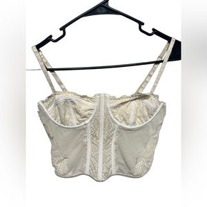Cream/Ivory Corset Top w/adjustable straps - Size M